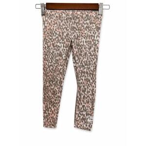 Nike Toddler Girls Leopard Leggings 4T XS Pink Taupe Athleisure Animal Print